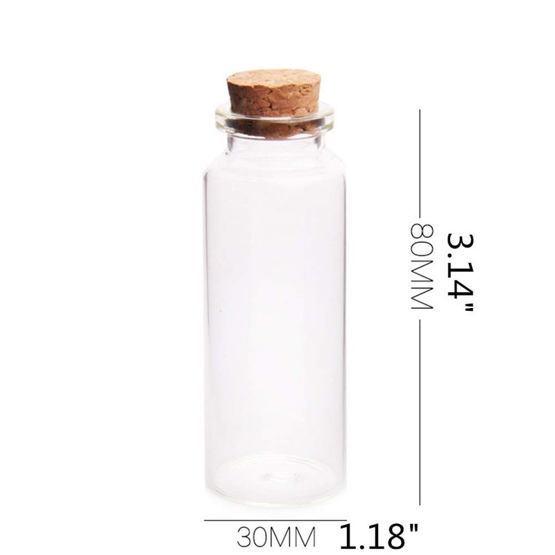 Danmu 40ml Potion Bottles,Glass Bottles with Cork Stopper,Small Glass Jars for Wedding Favors,Halloween Decorations,Baby Shower,Party Favors 12 Pack 1.18" x 3.14" - Image 2